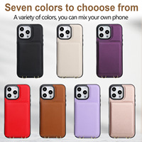 Dompet Tas Selempang Wanita dengan Slot Kartu, Desain Tali Bahu Kulit PU Magnetik untuk iPhone 18 17 16 15