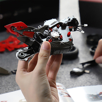 Modèle de moto miniature en alliage de zinc moulé sous pression, à rétrofriction, échelle 1:12, noir et rouge, objet de collection