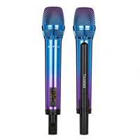 Sistema de Karaoke Inalámbrico BAIFEILI TA98B con Micrófono UHF Profesional Recargable de Doble Canal, Pantalla LED y Función de Grabación