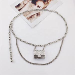 Luxo <span class=keywords><strong>Chain</strong></span> Belt para Mulheres Mini Cintura <span class=keywords><strong>Gold</strong></span> Metal Bag Oco Out Bag Cintura Tassel Body Jewelry Acessórios - Product Image 4