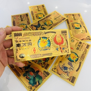 การ์ดสะสมอนิเมะญี่ปุ่น ปิกาจู ธนบัตรเคลือบทอง 24K มูลค่า 10,000 <span class=keywords><strong>เยน</strong></span> ของขวัญสำหรับเด็ก - Product Image 5