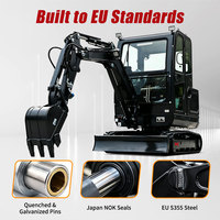 LIVRAISON GRATUITE Micro-excavatrices Mini 3 Tonnes EURO 5, Mini-excavatrice sur chenilles 2 Tonnes, Petite pelle CE avec moteur Kubota pour usage domestique