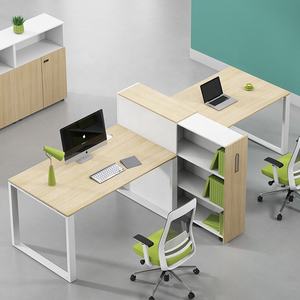 Moderno bianco mobili da lavoro struttura in metallo scrivania da ufficio postazione di lavoro <span class=keywords><strong>segretaria</strong></span> da tavolo con contenitore - Product Image 3