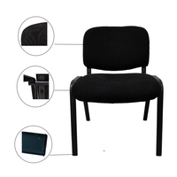 Chaise de formation en tissu avec structure métallique, empilable, pour bureau, visiteurs, salle de conférence et réunion