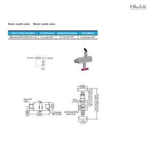 Многоканальный коллектор Hikelok, 2-ходовой, из нержавеющей стали, тип Swagelok, для датчиков давления - Product Image 6