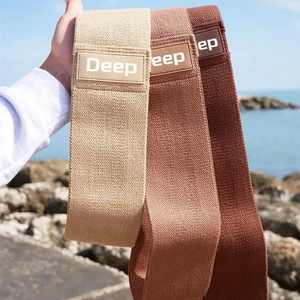 Set di Fasce di Resistenza in Tessuto Beige Nude con Logo Personalizzato, Fasce Spesse per Allenamento Fitness, Esercizi per Fianchi e Glutei - Product Image 4