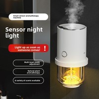 Diffuseur d'aromathérapie avec veilleuse, pulvérisateur de parfum automatique avec minuterie, USB/à piles, silencieux, pour la maison et la salle de bain, désodorisant