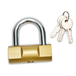 Candado de Seguridad Estilo Martillo, de Hierro y Latón, Antirrobo, Portátil, Impermeable, Personalizable, con 2 Llaves, Dorado, Doble Palanca - Product Image 6