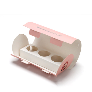 Scatola per Cupcake Rosa Personalizzata Design Ecologico Ingrosso Scatole di Carta Creative ad Arco per Cupcake e Pasticceria - Product Image 1