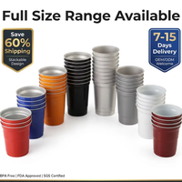 Gobelet en aluminium WELCOTECH ; Gobelet jetable léger pour boissons ; 280 ml 480 ml Gobelet métallique écologique recyclable pour fête avec logo personnalisé