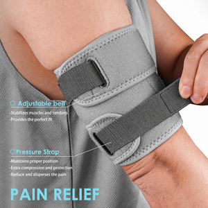 Manga de compresión ligera para <span class=keywords><strong>codo</strong></span> con correa de presión y costuras reforzadas para soporte de <span class=keywords><strong>codo</strong></span> en el gimnasio - Product Image 2
