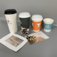Gobelets en papier jetables pour café 8oz 12oz 16oz à emporter, gobelets en papier biodégradables, gobelets à double paroi de qualité alimentaire