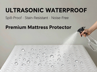 Protège-matelas imperméable à ultrasons, drap-housse en polyester respirant pour lit King, Queen, Full, Twin