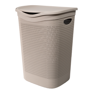 Cesto para la Ropa Sucia Intreccio 370x395x540mm Estilo Mimbre Color Taupe - Product Image 1