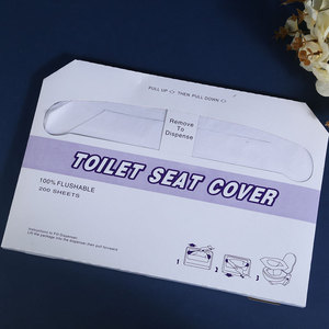 Couvre-siège de toilette jetable soluble dans l'eau, 200 feuilles, pour usage en salle de bain - Product Image 1