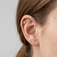 Bijoux de piercing en acier inoxydable 316L pour femme, piercing coach/Daith/cartilage, mini-fleur délicate, sans plomb, sans nickel