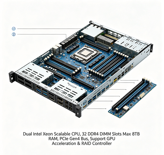High performance PowerEdge R660 1U dual rack mounted server with 256GB memory and 2 CPUs