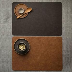 Manteles Individuales de Cuero Personalizados con Impresión Digital, Estampado en Oro, Relieve, Costura con Hilo y Bordado, Antideslizantes - Product Image 3