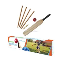 Wooden Cricket Set with Ball and Cricket Bat for Backyard Games