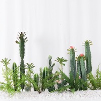 Artificielle Plastique Bébé Yucca Cactus Vert Barbarie Fig Décorations Poinsettia Amaryllis Arbres Tissu Vert Clair Couleur