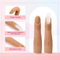 Missgooey Doigt d'entraînement en silicone pour nail art, outil de pratique pour salon de manucure, doigt artificiel flexible pour nail art