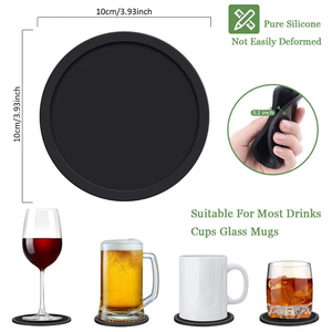 Posavasos Cuadrado de Pizarra Negra con Base de Silicona, Duradero, Reutilizable, Ecológico, para Uso en Mesa de Cocina y Hogar, Precio de Fábrica - Product Image 6