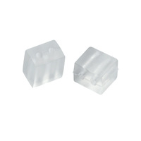 Perle de positionnement antidérapante carrée transparente à double trou en silicone TPE pour ajustement de cordon, pour bracelets et colliers, composants de bijoux DIY