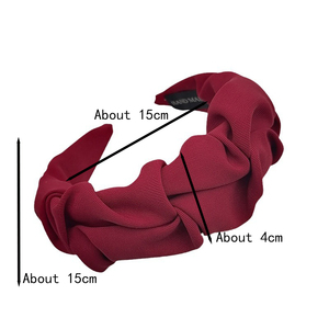 Serre-tête plissé en tissu à large bord, style coréen et français, élégant, couleur unie, simple et polyvalent, ne tire pas sur les <span class=keywords><strong>cheveux</strong></span> - Product Image 6