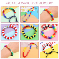 Lot de 640 perles poney à grand trou 9x6mm, kit de perles en plastique acrylique à 32 compartiments pour la fabrication de bijoux DIY, tressage de cheveux et bracelets