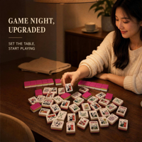 Jeu de Mahjong américain de luxe en acrylique rose, motif panda mignon, avec tuiles personnalisées, idéal pour mariage, anniversaire, jardin, goûter, fête, cadeau