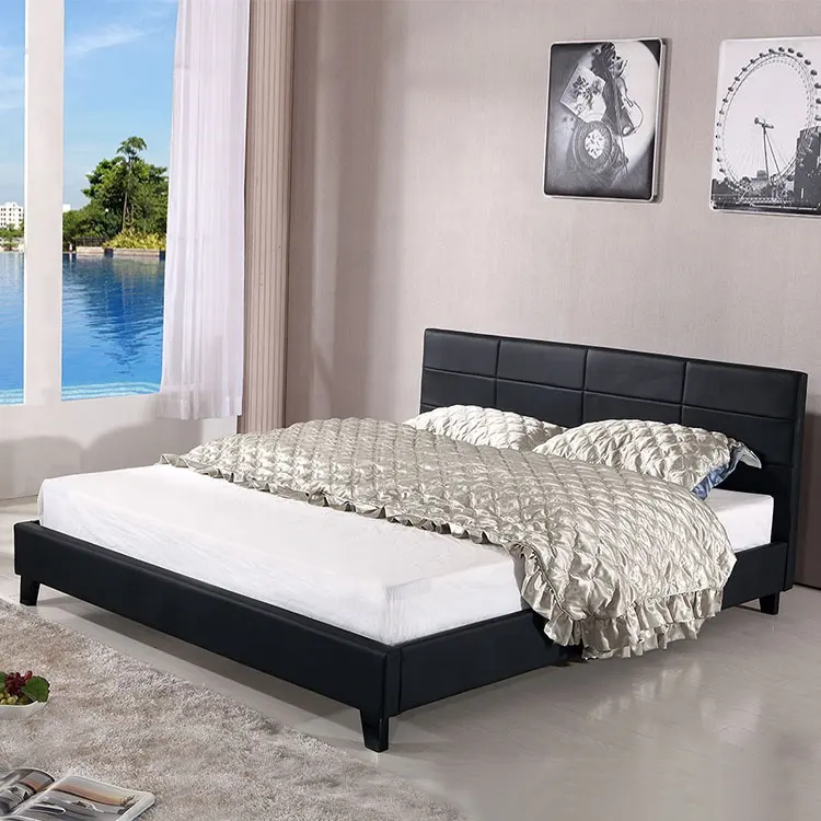 सस्ते कीमत चमड़े बिस्तर सुंदर हेडबोर्ड आधुनिक बेडरूम फर्नीचर सस्ते बेड के साथ बिक्री के लिए