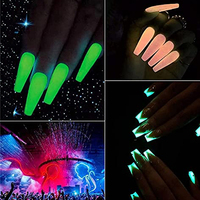 KODIES GEL Top Coat Luminescent Effet Nuit Noire Non Toxique Végan Gel UV Vernis à Ongles Fluorescent Fournitures de Manucure Effet Nuit Noire