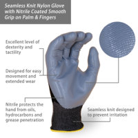 SKYEE suave nitrilo recubierto 13 calibre negro tela de nailon antideslizante a prueba de aceite trabajo de construcción guantes de seguridad para trabajos de jardinería