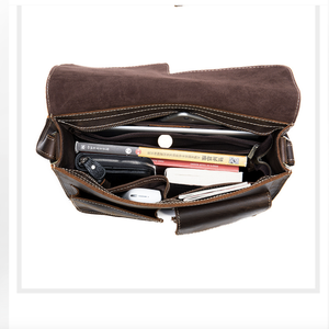 Sacs à bandoulière vintage en cuir Crazy Horse Andong de 8 pouces pour hommes, sac messager pour homme, sac à main pour le travail - Product Image 5