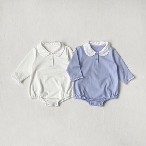 Body de Algodón con Cuello Peter Pan para Bebés Niñas, Primavera-Otoño - Product Image 1