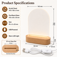Base de lampe en bois acrylique 3D avec lumière intelligente LED pour la maison enfants fêtes d'anniversaire décor de la Saint-Valentin chambre table de chevet