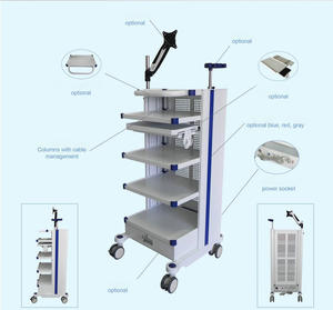 Chariot utilitaire multicouche pratique en ABS silencieux avec tiroirs roulettes mobiles chariot d'équipement médical chariot d'endoscopie d'hôpital - Product Image 5