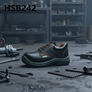 LXG, Stivali di Sicurezza in Pelle Goffrata Pura Antiurto, Calzature di Sicurezza Resistenti all'Idrolisi con Iniezione PU HSB242 - Product Image 1