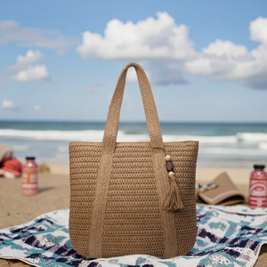 Le donne all'ingrosso si abbinano alla borsa Tote di grande capacità <span class=keywords><strong>monospalla</strong></span>, borsa da spiaggia in paglia, perfetta per le uscite estive e al mare - Product Image 1