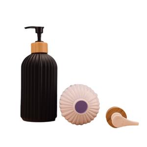 EN STOCK SIN CANTIDAD MÍNIMA DE PEDIDO LISTO PARA ENVIAR Botella de Bomba de Madera con Forma de Linterna de Lujo, Acabado Negro Esmerilado con Chorro de Arena, 500 ml para Champú - Product Image 5