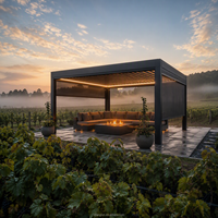Pergola Bioclimatique Motorisée en Aluminium Écologique avec Toit à Lames Rétractables Personnalisable pour Balcon, Ferme et Vignoble