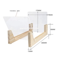 Support de rangement pour disques vinyles en bois de pin naturel avec étui transparent en PS