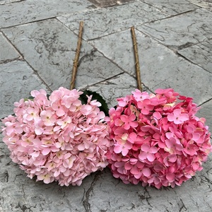 Fleurs artificielles de haute qualité, grande tête unique, hortensias blancs et rouges en soie, fleurs d'hortensia pour la décoration de mariage et de Noël - Product Image 5