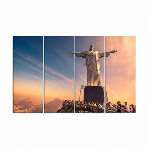 Tableau imprimé sur toile : Christ le Sauveur, Décoration paysagère Rio, LOT DE 4 TOILES - Product Image 2