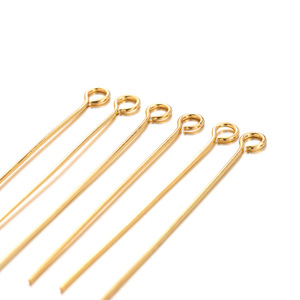 Eye Pin 18K PVD Gold Plated Stainless Steel 9 Shape Head Pin 20mm 25mm 30mm 40mm 50mm DIY Jewelry Findings - Product Image 3