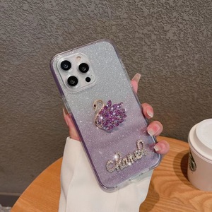 Nouvelle <span class=keywords><strong>coque</strong></span> de téléphone portable adaptée à l'iPhone 14 Pro Max, pour femme, motif cygne, dégradé scintillant, compatible avec iPhone 13, 12, 11 - Product Image 6