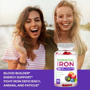 C vitamini ile OLLI özel etiket Vegan demir Gummies-20 mg büyük tatma doğal lezzet sakızlı takviyesi ücretsiz çiğneme - Product Image 3