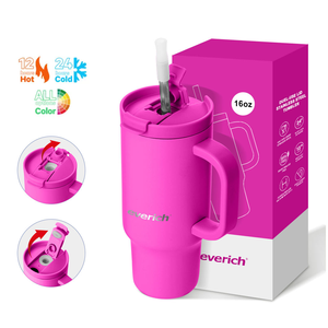 Taza de Acero Inoxidable 304 de Doble Pared con Aislamiento de 16 oz de Capacidad para Uso en Exteriores, Personalizada con Asa para <span class=keywords><strong>Agua</strong></span> - Product Image 4