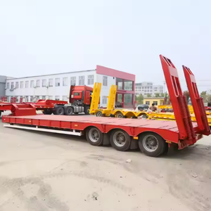 Semirremolque de Plataforma Baja de 3 o 4 Ejes, 13000 mm, con Cuello de Cisne, Certificado CE, Capacidad de 30-100 Toneladas, Carga Útil de 100 Toneladas - Product Image 1