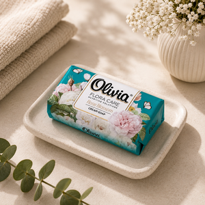 Rose Blossom Premium Cream Bar <b>Soap</b> with Coconut Oil and Glycerin for Hand and Body Care 140 g Olivia Flora Care - Product Image 2